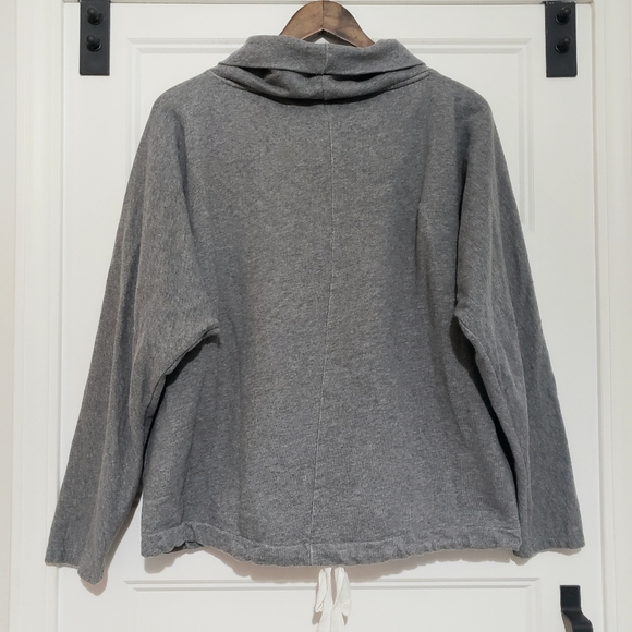 Joe Fresh Cowel Neck Oversized Sweatshirt Womens S Grey Drawstring Batwing - Picture 2 of 8